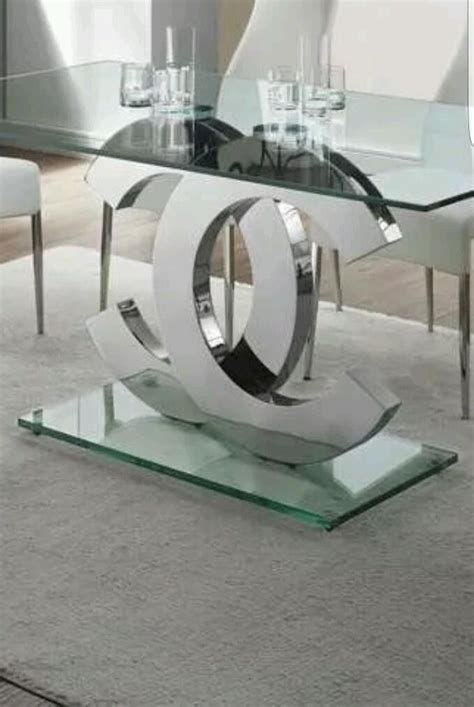 glass chanel table|chanel table decor.